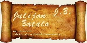 Julijan Batalo vizit kartica